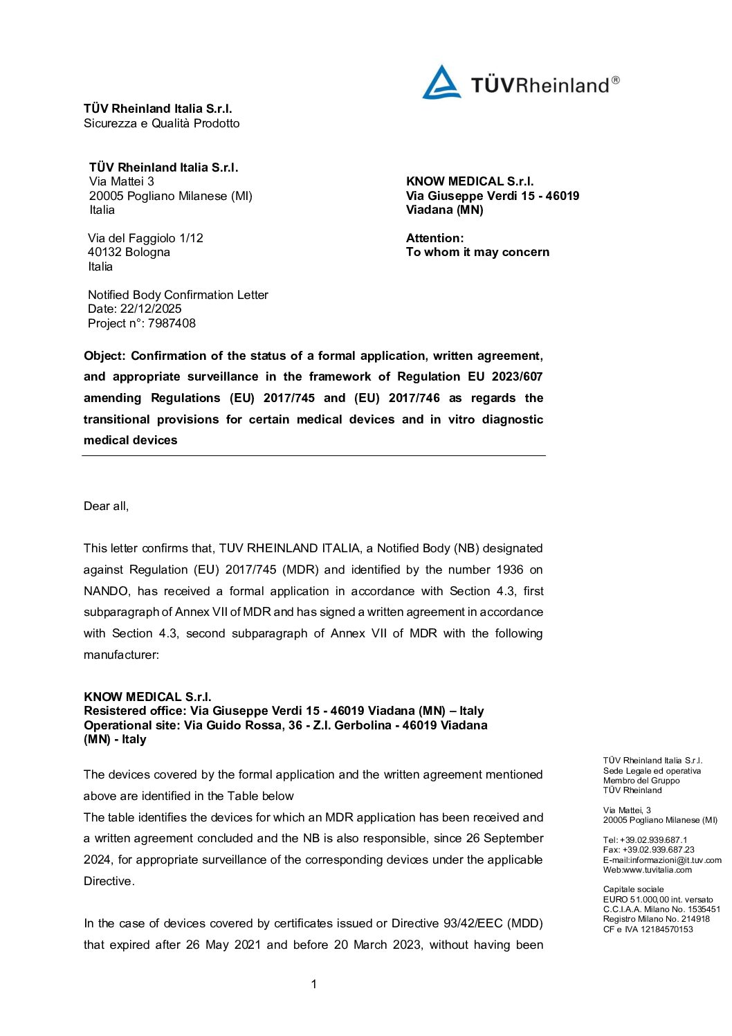 Confirmation letter ENG - KNOWMEDICAL Ord 7987408_Rev.2_extsigned-signed